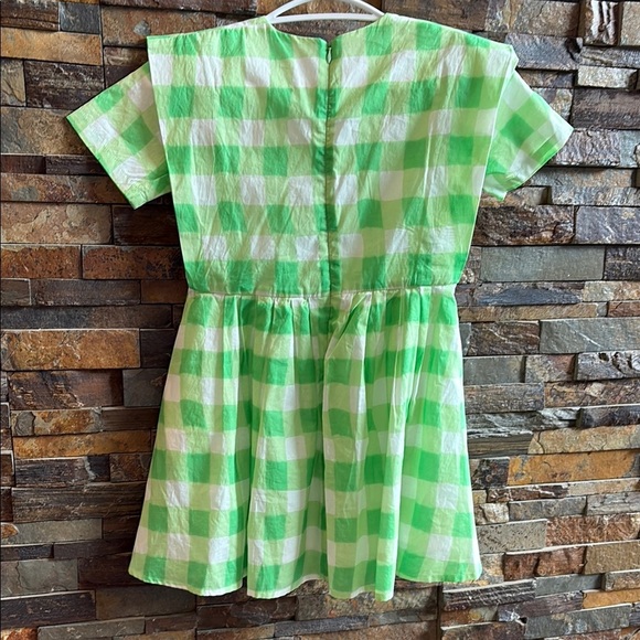 Morley Green and White Checkered Kids Dress - Picture 5 of 6
